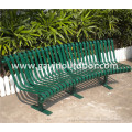 Powder coated steel curved outdoor bench metal park bench size